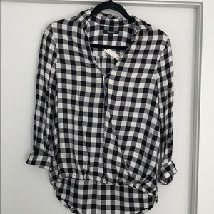 Black and white checker box shirt. Never worn
